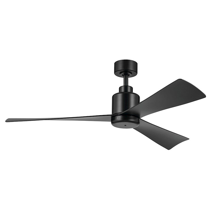 Kichler 52" True Ceiling Fan, Satin Black/Satin Black - 310452SBK
