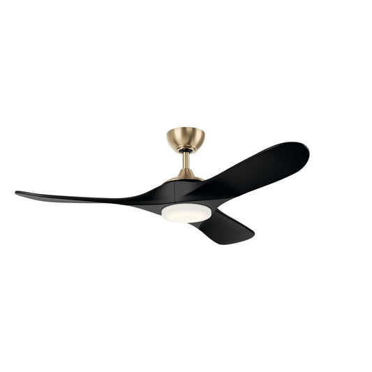 Kichler Mylo 1Lt 52" Ceiling Fan, Champagne Bronze/Jet Black/Etched - 310552CPZ