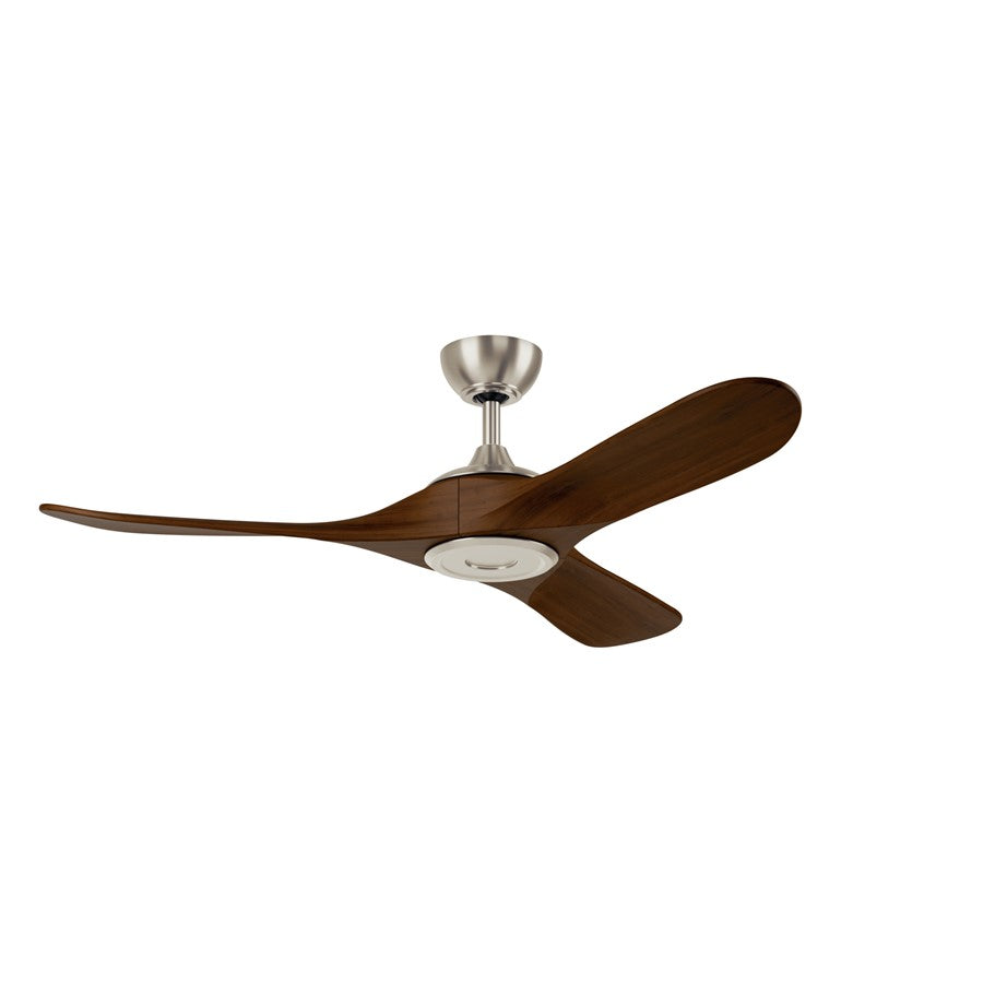 Kichler Mylo 1Lt 52" Ceiling Fan, Nickel/Natural Walnut/Etched