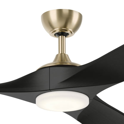 Kichler Mylo 1Lt 60" Ceiling Fan, Champagne Bronze/Jet Black/Etched
