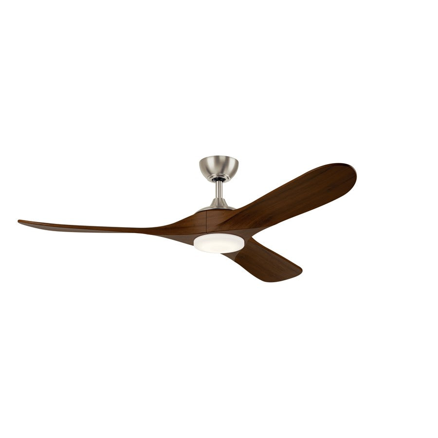Kichler Mylo 1Lt 60" Ceiling Fan, Nickel/Natural Walnut/Etched - 310560NI