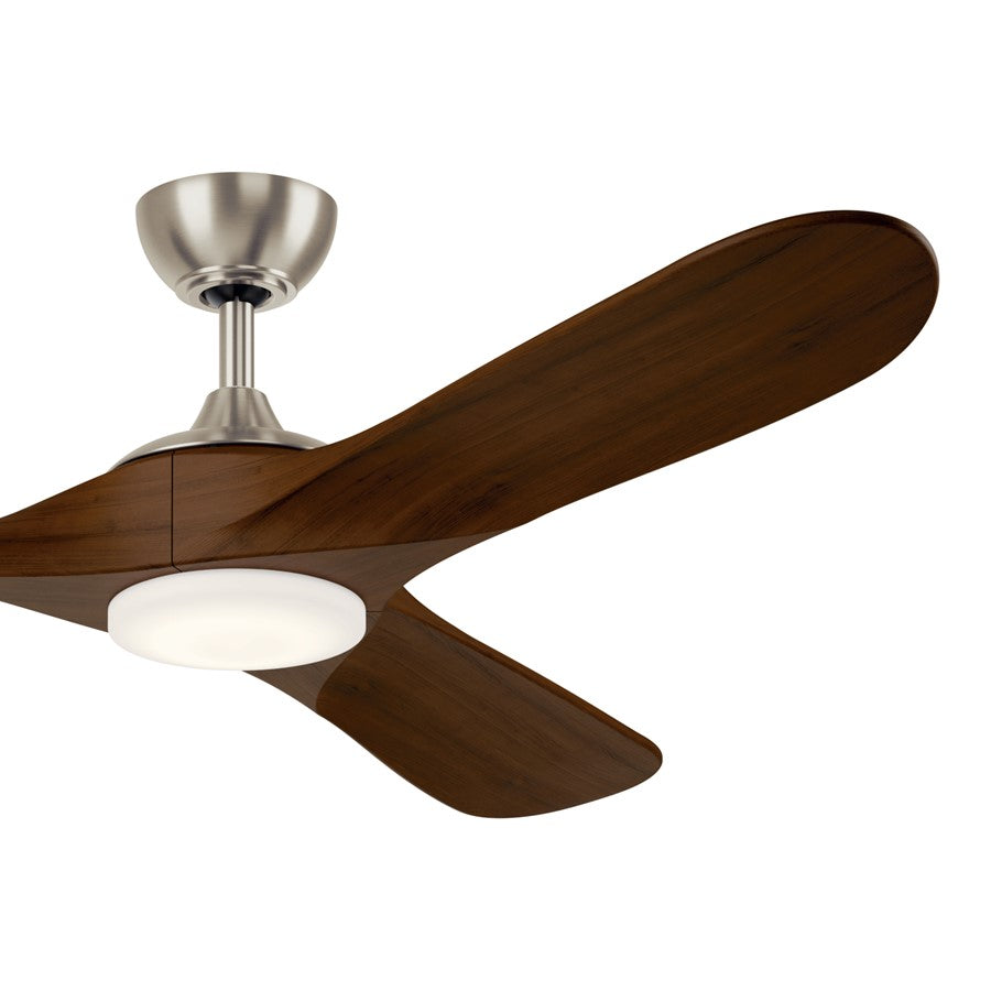 Kichler Mylo 1Lt 60" Ceiling Fan, Nickel/Natural Walnut/Etched