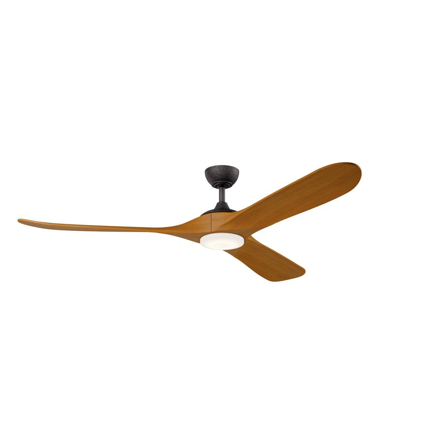 Kichler Mylo 1Lt 70" Ceiling Fan, Iron/Honey Maple/Satin Etched - 310570AVI