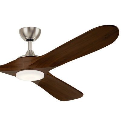 Kichler Mylo 1Lt 70" Ceiling Fan, Nickel/Natural Walnut/Etched