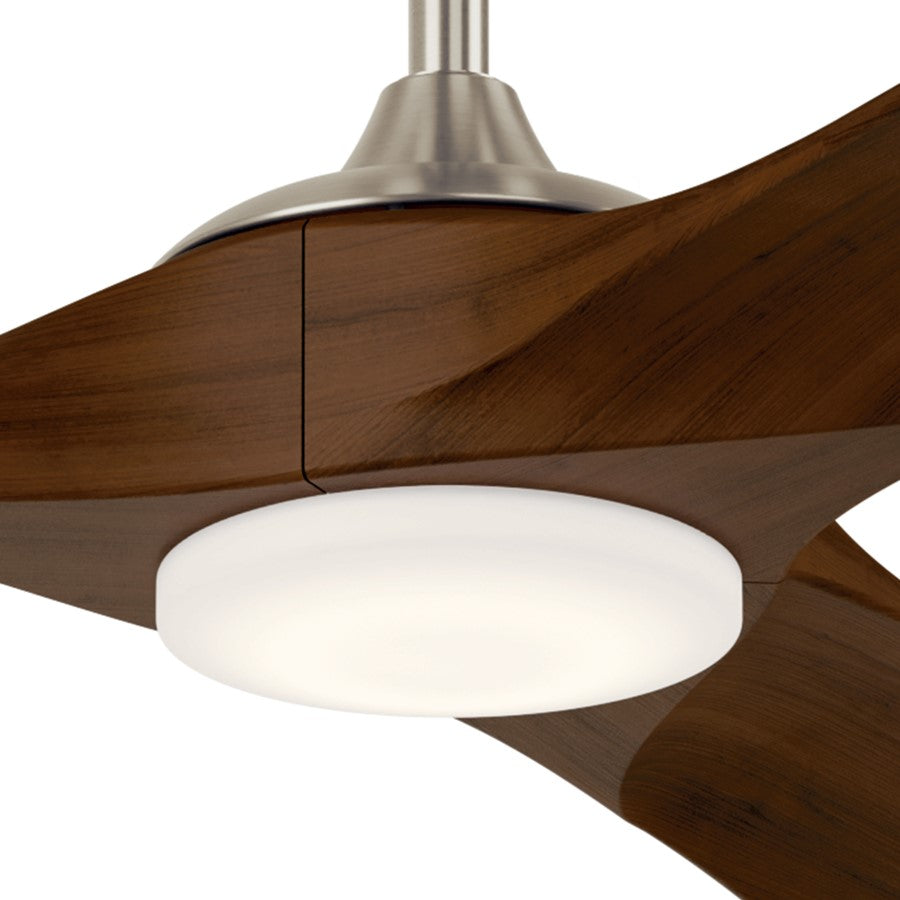 Kichler Mylo 1Lt 70" Ceiling Fan, Nickel/Natural Walnut/Etched