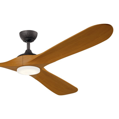 Kichler Mylo 1Lt 80" Ceiling Fan, Iron/Honey Maple/Satin Etched