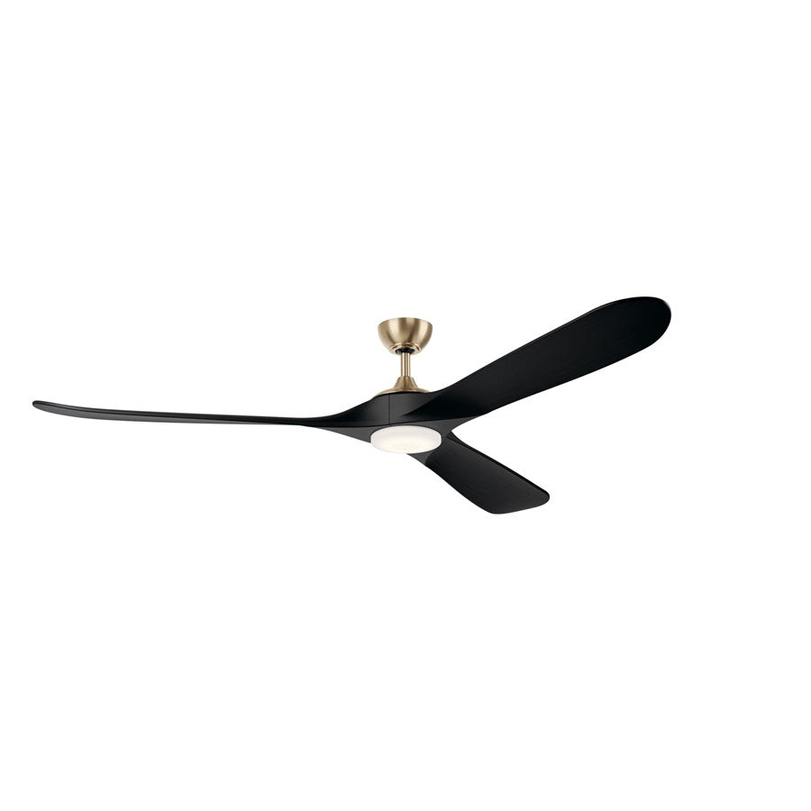 Kichler Mylo 1Lt 80" Ceiling Fan, Champagne Bronze/Jet Black/Etched - 310580CPZ