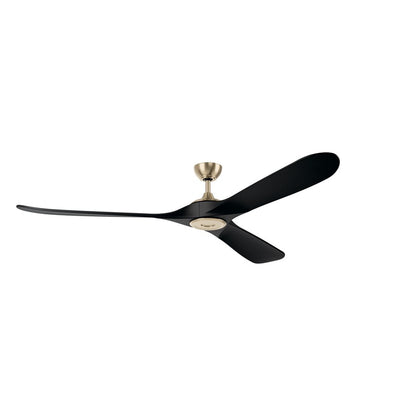 Kichler Mylo 1Lt 80" Ceiling Fan, Champagne Bronze/Jet Black/Etched