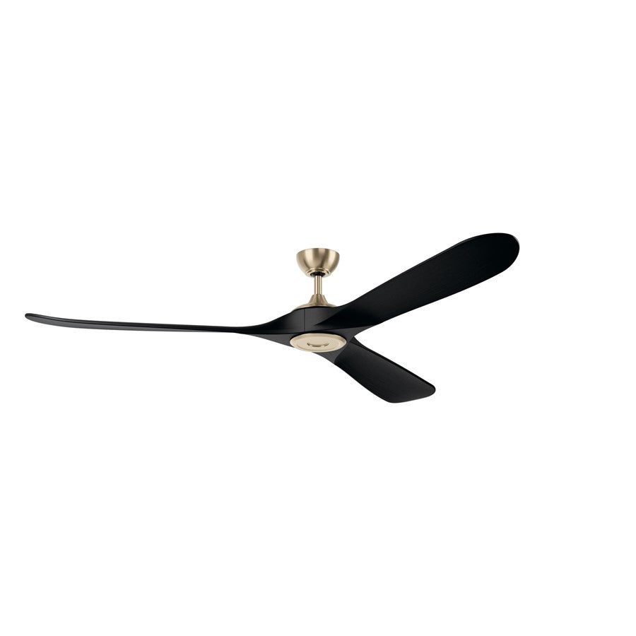 Kichler Mylo 1Lt 80" Ceiling Fan, Champagne Bronze/Jet Black/Etched