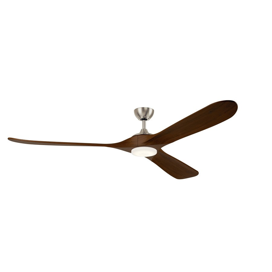 Kichler Mylo 1Lt 80" Ceiling Fan, Nickel/Natural Walnut/Etched - 310580NI