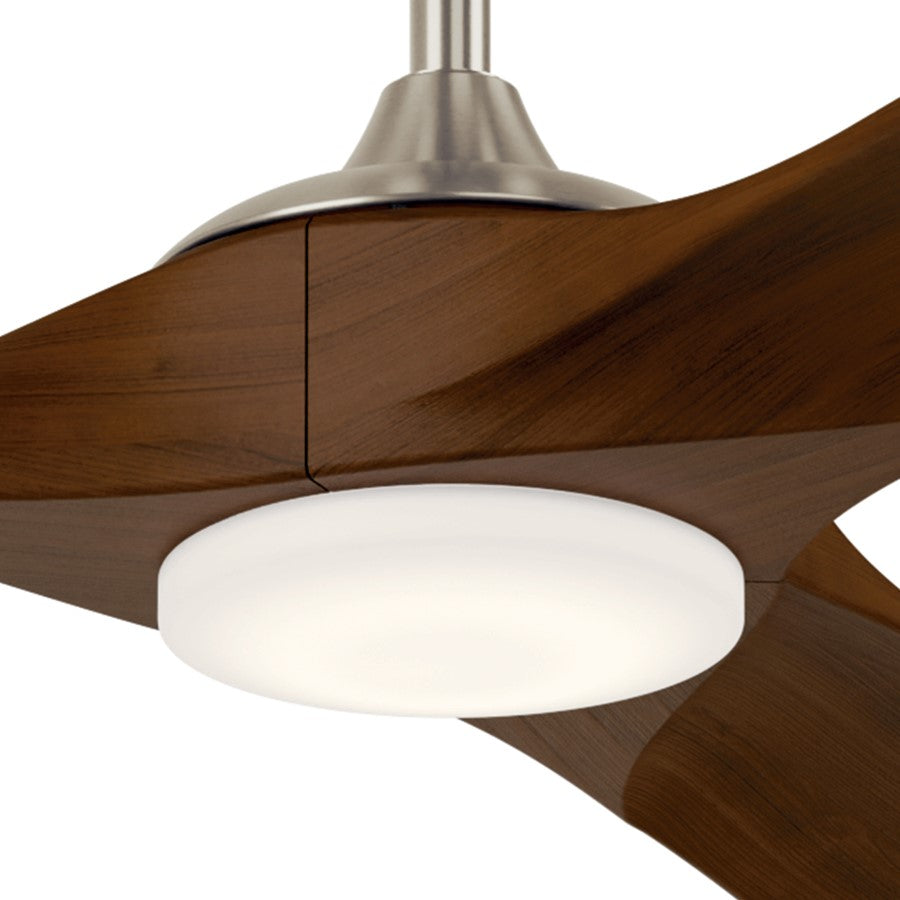 Kichler Mylo 1Lt 80" Ceiling Fan, Nickel/Natural Walnut/Etched