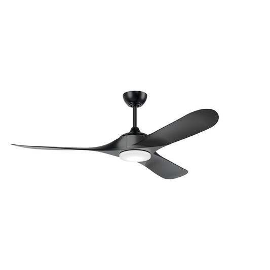 Kichler Mylo 1Lt 60" Ceiling Fan, Black/Black/Etched - 310660SBK
