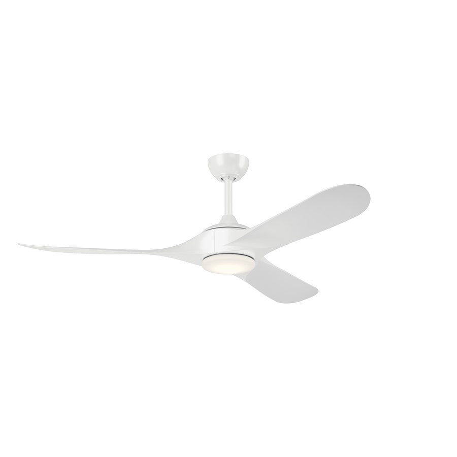 Kichler Mylo 1Lt 60" Ceiling Fan, White/White/Satin Etched - 310660WH