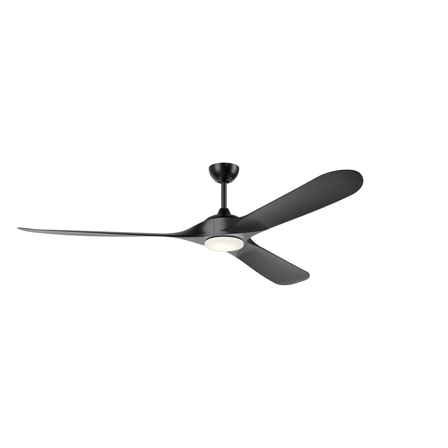 Kichler Mylo 1Lt 80" Ceiling Fan, Black/Black/Etched - 310680SBK