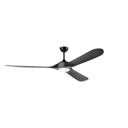 Kichler Mylo 1Lt 80" Ceiling Fan, Black/Black/Etched - 310680SBK