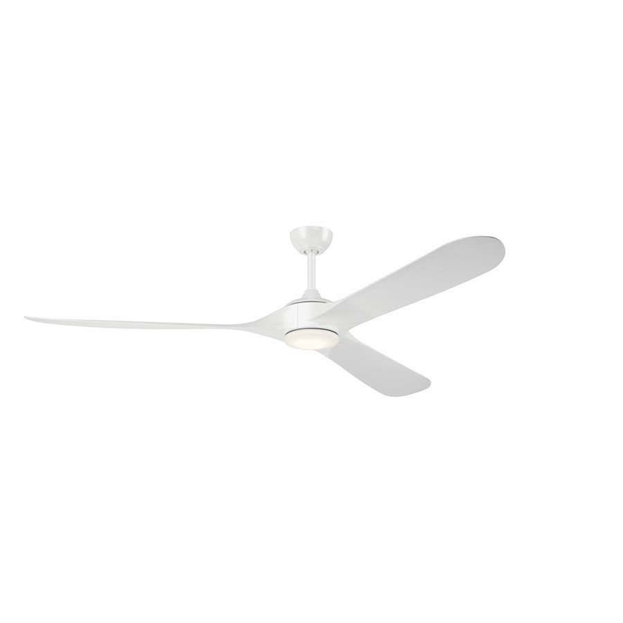 Kichler Mylo 1Lt 80" Ceiling Fan, White/White/Satin Etched - 310680WH