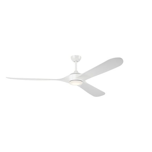 Kichler Mylo 1Lt 80" Ceiling Fan, White/White/Satin Etched - 310680WH