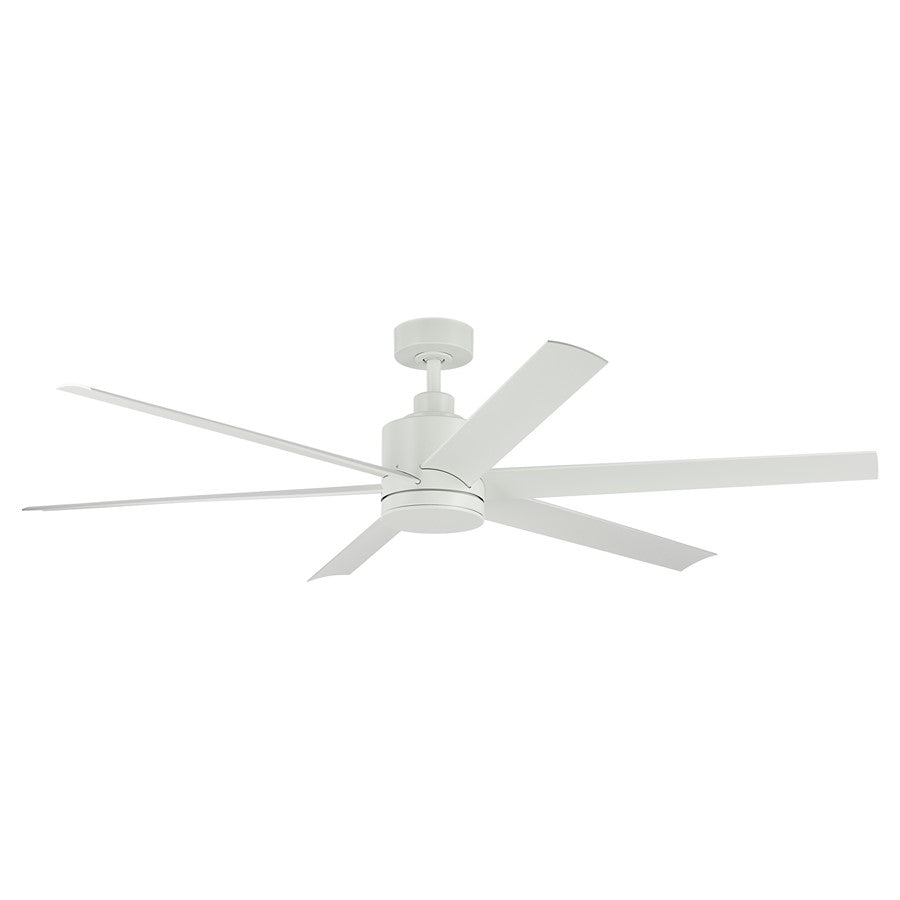 Kichler Loa 1Lt 65" Ceiling Fan, Matte White/White/Satin Etched