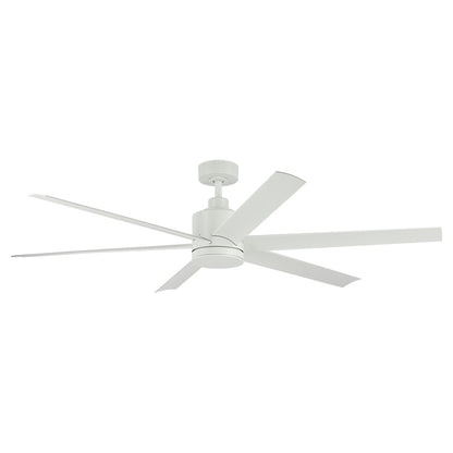 Kichler Loa 1Lt 65" Ceiling Fan, Matte White/White/Satin Etched