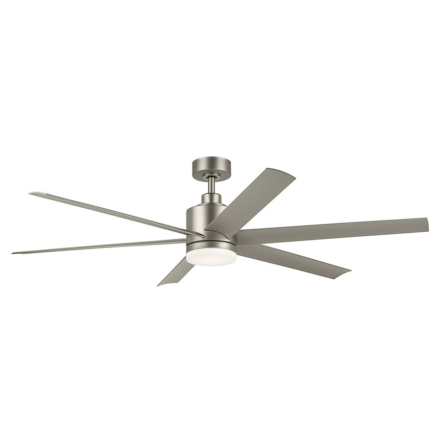 Kichler Loa 1Lt 65" Ceiling Fan, Painted Brushed Nickel/Silver/Etched - 310765NI