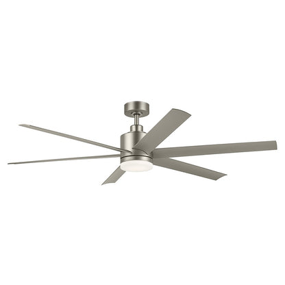 Kichler Loa 1Lt 65" Ceiling Fan, Painted Brushed Nickel/Silver/Etched - 310765NI
