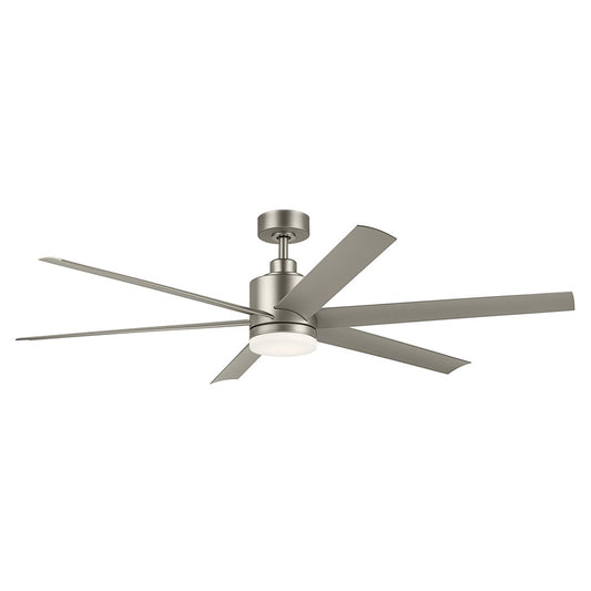 Kichler Loa 1Lt 65" Ceiling Fan, Painted Brushed Nickel/Silver/Etched - 310765NI