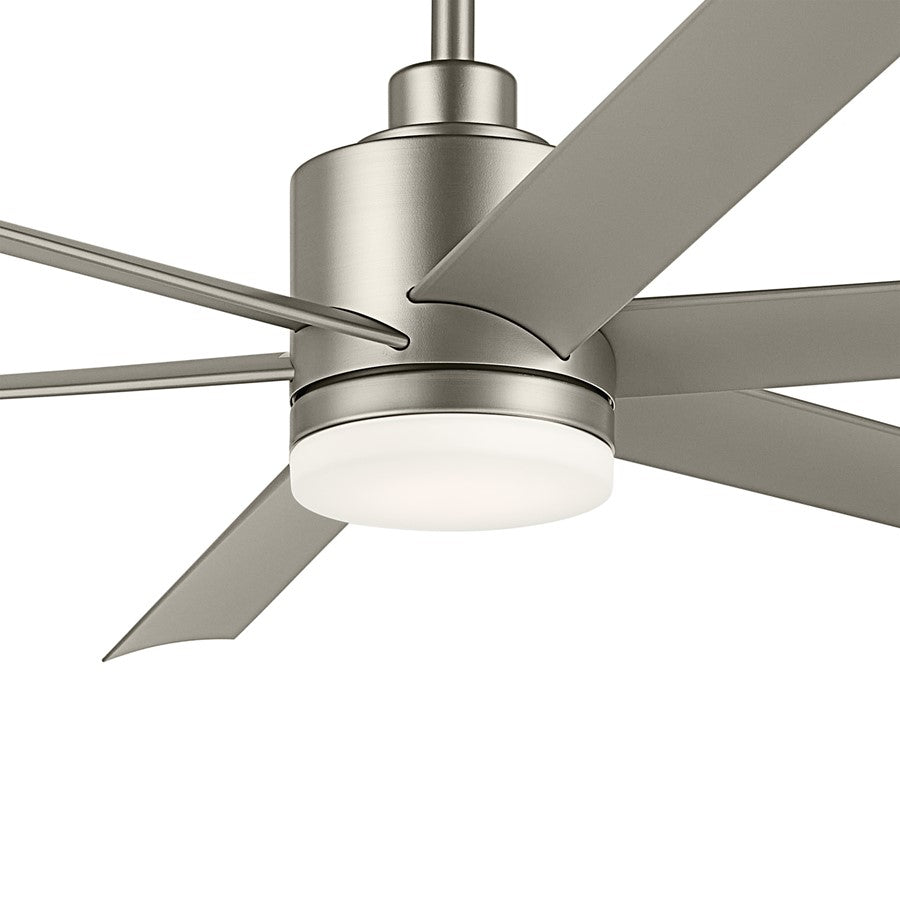 Kichler Loa 1Lt 65" Ceiling Fan, Painted Brushed Nickel/Silver/Etched