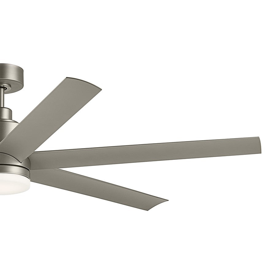 Kichler Loa 1Lt 65" Ceiling Fan, Painted Brushed Nickel/Silver/Etched