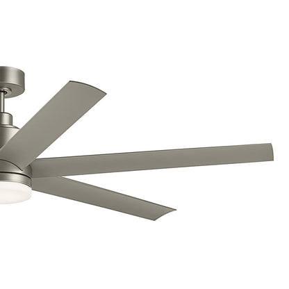 Kichler Loa 1Lt 65" Ceiling Fan, Painted Brushed Nickel/Silver/Etched