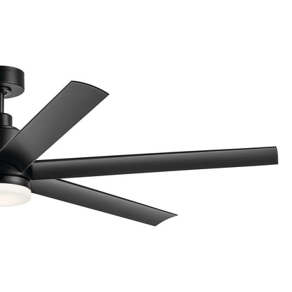 Kichler Loa 1Lt 65" Ceiling Fan, Satin Black/Black/Satin Etched