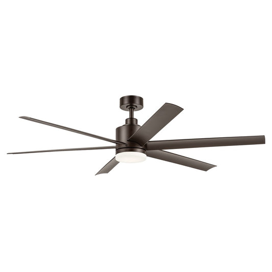 Kichler Loa 1Lt 65" Ceiling Fan, Natural Bronze/Bronze/Etched - 310765SNB
