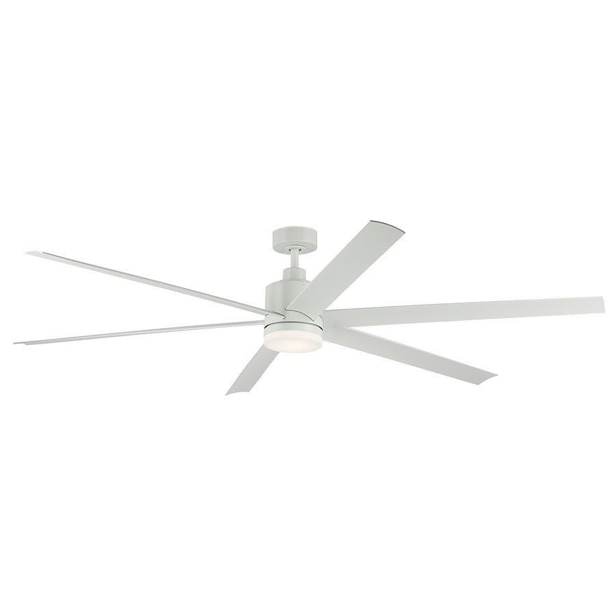 Kichler Loa 1Lt 80" Ceiling Fan, Matte White/White/Satin Etched - 310780MWH