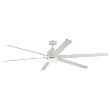 Kichler Loa 1Lt 80" Ceiling Fan, Matte White/White/Satin Etched - 310780MWH