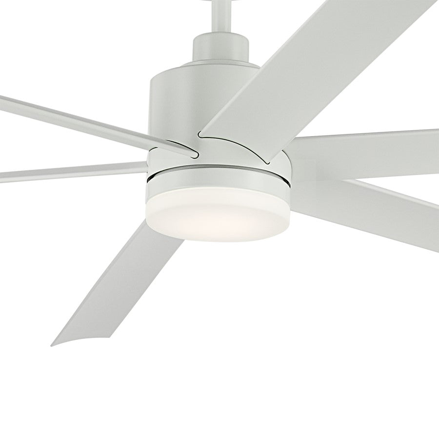 Kichler Loa 1Lt 80" Ceiling Fan, Matte White/White/Satin Etched