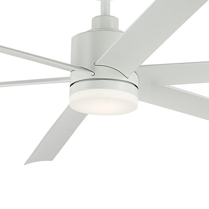 Kichler Loa 1Lt 80" Ceiling Fan, Matte White/White/Satin Etched