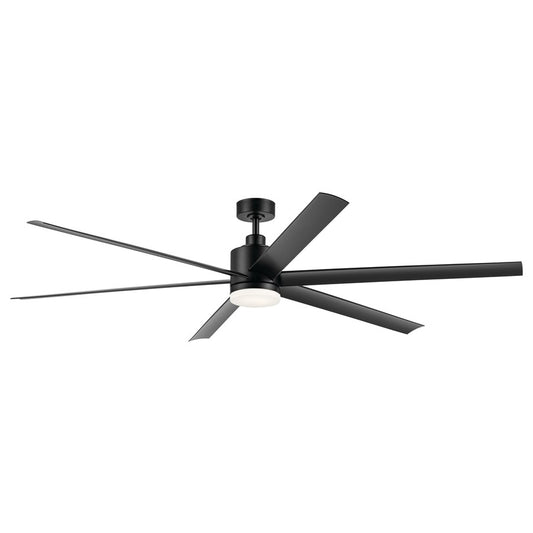 Kichler Loa 1Lt 80" Ceiling Fan, Satin Black/Black/Satin Etched - 310780SBK