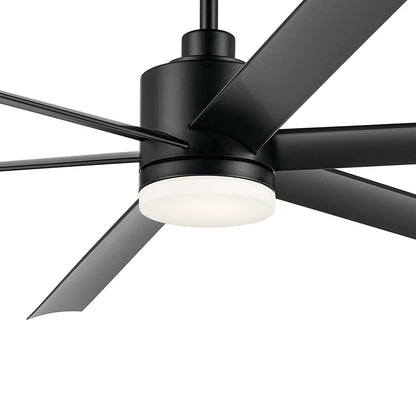 Kichler Loa 1Lt 80" Ceiling Fan, Satin Black/Black/Satin Etched