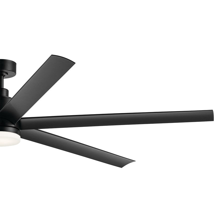 Kichler Loa 1Lt 80" Ceiling Fan, Satin Black/Black/Satin Etched