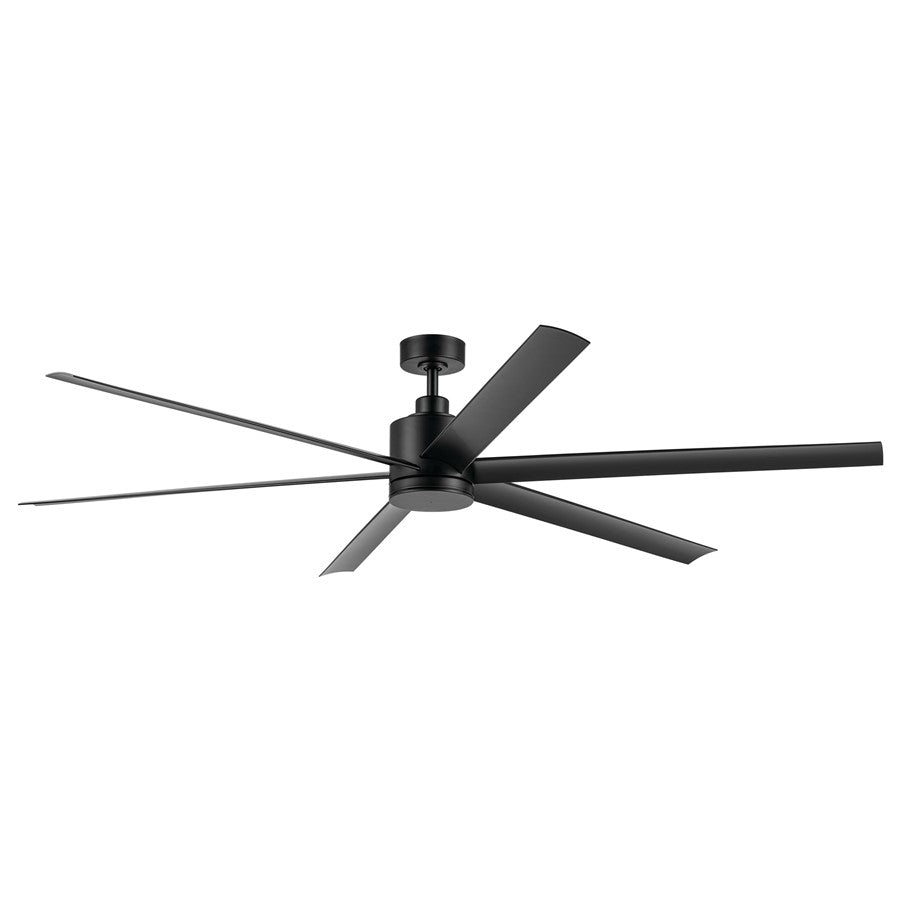 Kichler Loa 1Lt 80" Ceiling Fan, Satin Black/Black/Satin Etched