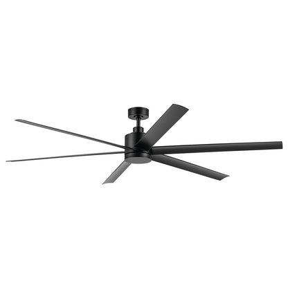Kichler Loa 1Lt 80" Ceiling Fan, Satin Black/Black/Satin Etched