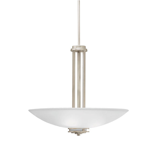 Kichler Hendrik 24in 3-Light Pendant | Contemporary Brushed Nickel and Satin Etched Glass | Dining Room & Kitchen Island | Model 3275NI