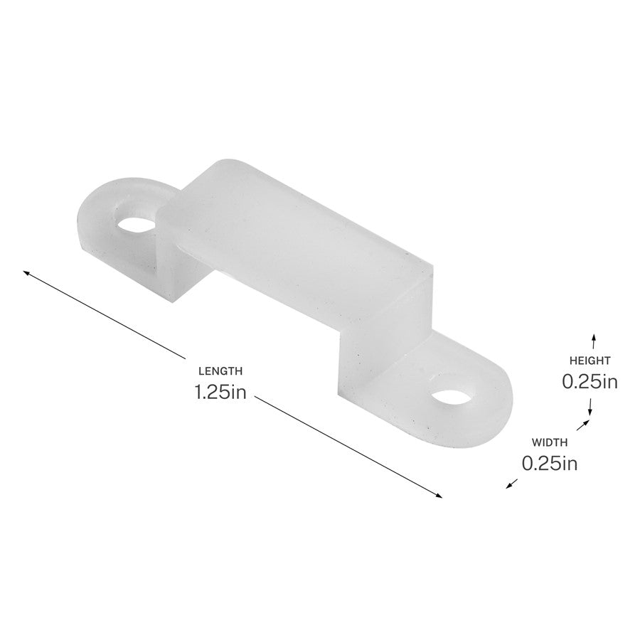 Kichler Wet Mechanical Fastener | Clear Silicone | Securing Wet Tape Light | 1.25 x 0.25 x 0.25 in | Model 3CLIPCLR