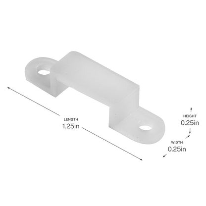 Kichler Wet Mechanical Fastener | Clear Silicone | Securing Wet Tape Light | 1.25 x 0.25 x 0.25 in | Model 3CLIPCLR