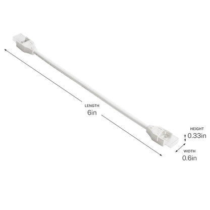 Kichler Wet 6" Jumper | White Plastic | Connecting Tape Light Sections | 6 x 0.6 x 0.33 in | Model 3J6WH