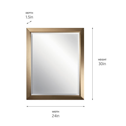 Kichler Rectangle 30" Mirror, Champagne Bronze