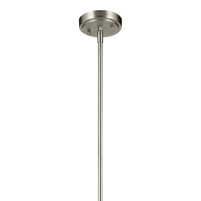 Kichler Everly 1 Light Bell 17.75" Pendant, Brushed Nickel/Clear