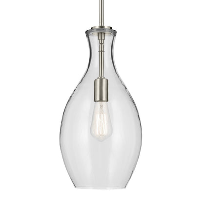 1 Light Bell 17.75" Pendant, Brushed Nickel