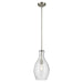 Kichler Everly 1 Light Bell 17.75" Pendant, Nickel/Clear Seeded - 42047NICS