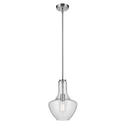 Kichler Everly 1 Light Bell 15.25" Pendant, Chrome/Clear Seeded - 42141CHCS