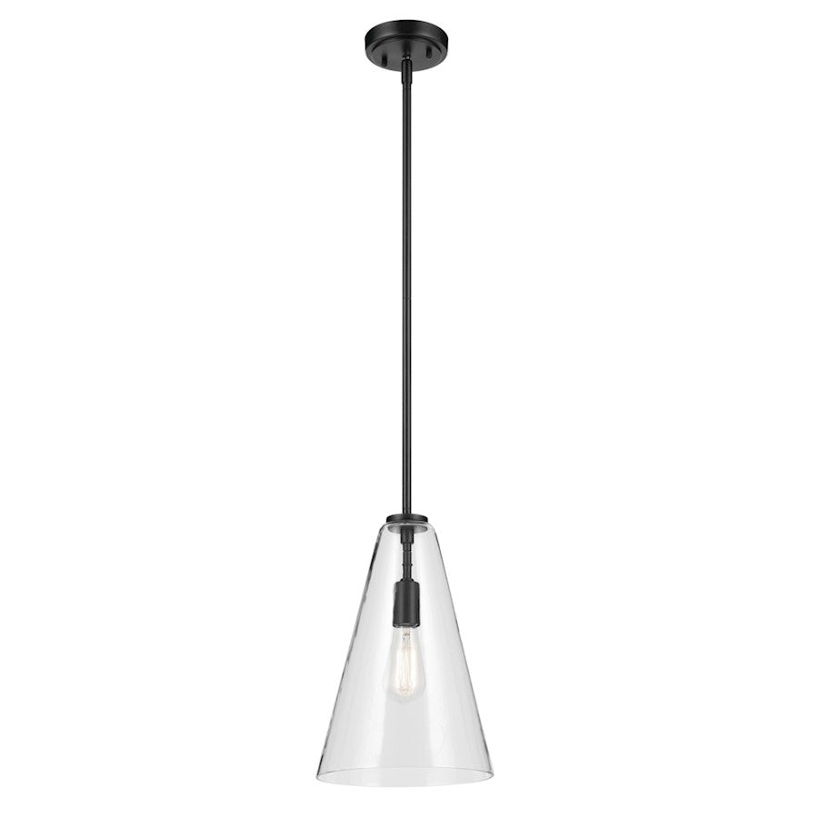 Kichler Everly 1 Light Cone 15.25" Pendant, Black/Clear - 42199BK